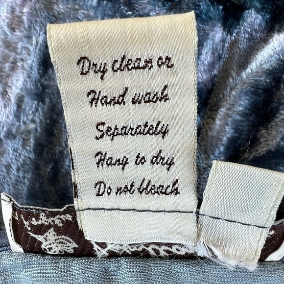 VTG 90s Y2K Papillon Los Angeles Crushed Velvet Embroidered Midi Dress Boho Med - Picture 12 of 12